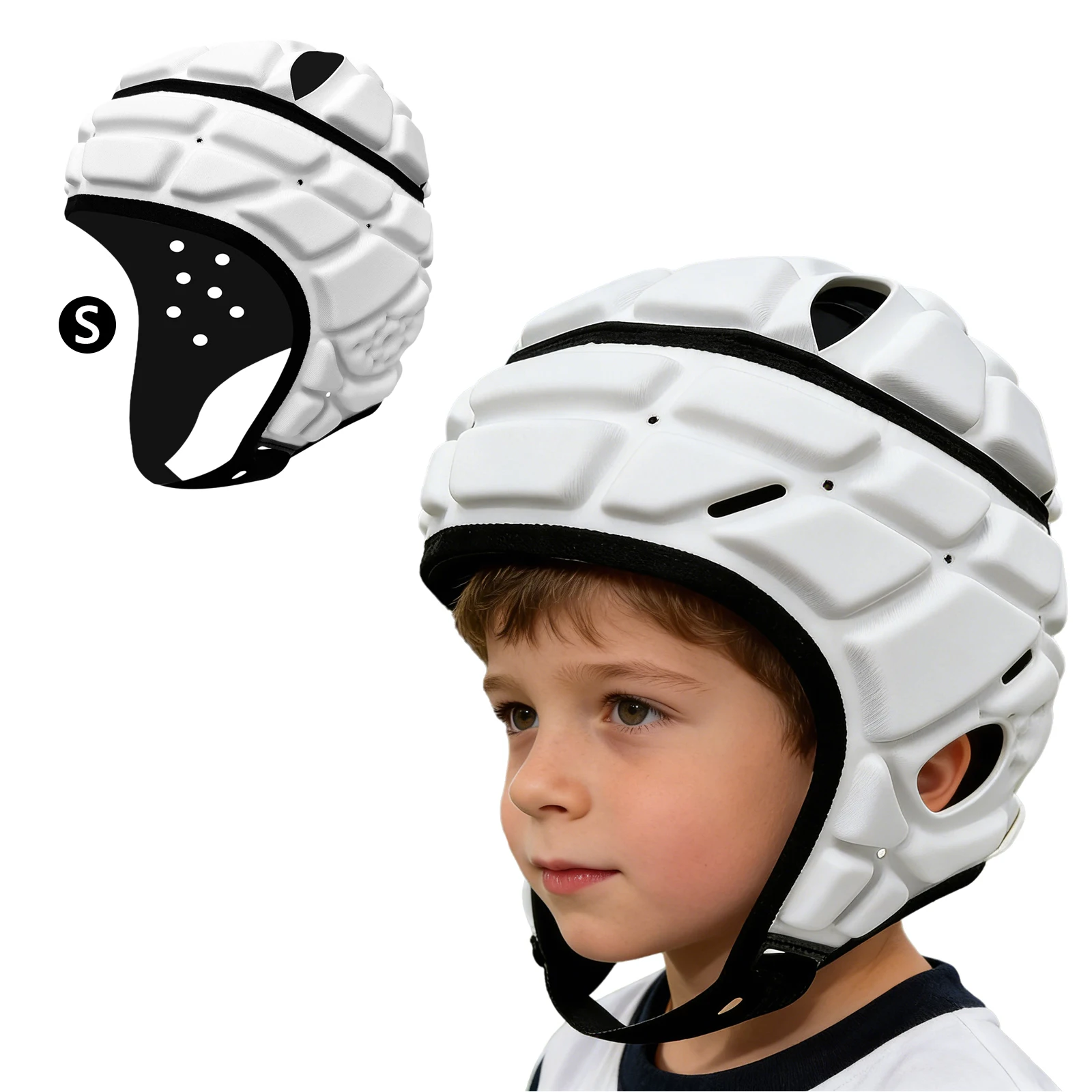 Kids Rugby Helmet Soft Helmets for Flag Football Scrum Cap Soft Helmet for Sports Use Rugby Training view 4