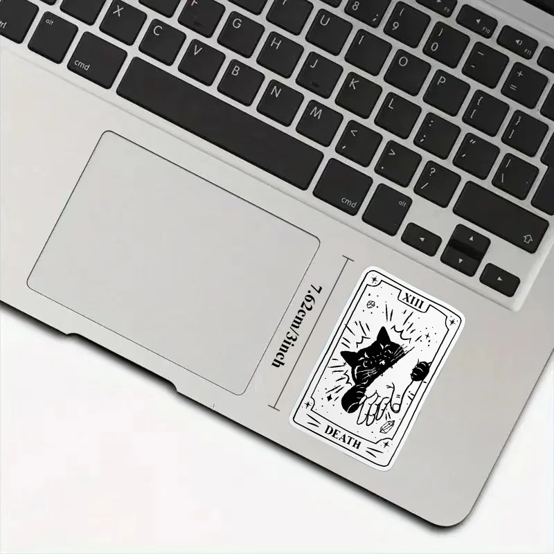 ملصق THALO Death Card Black Cat - ديكور قوطي مقاوم للماء من الفينيل قابل لإعادة الاستخدام #2