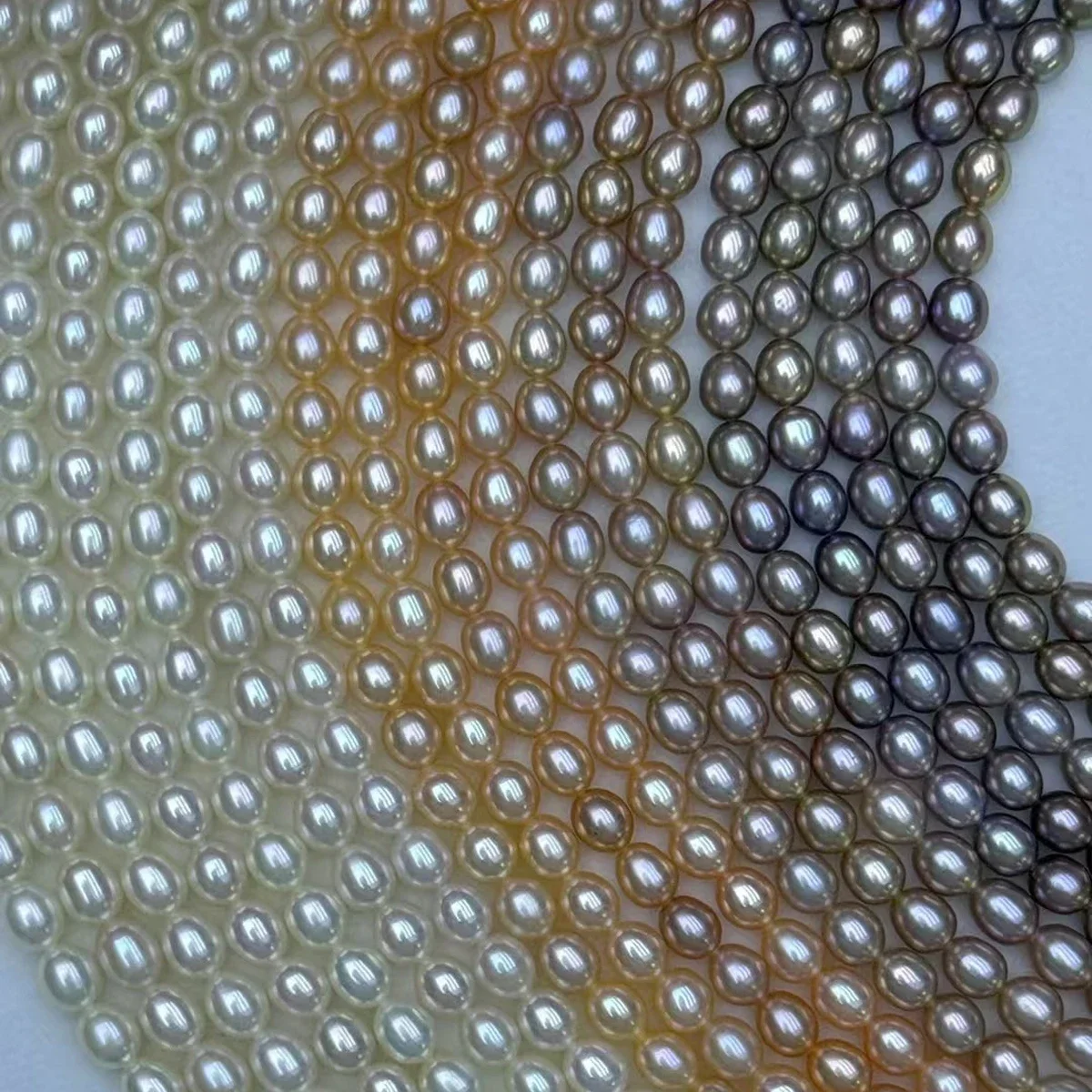 

5-5.5mm Factory Wholesale Natural Freshwater Pearl White Orange Purple Rice Bead Jewelry MakeDIY Necklace Bracelet Women Wedding