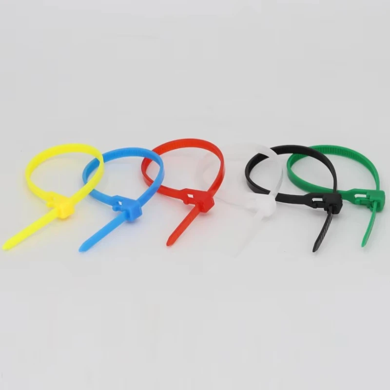 8*150/200/250/300/350/400/450/500/600 7.5mm Width Nylon Plastic Ziptie Releasable Strap Wrap Clamp Reusable Zip Ties Cable Tie