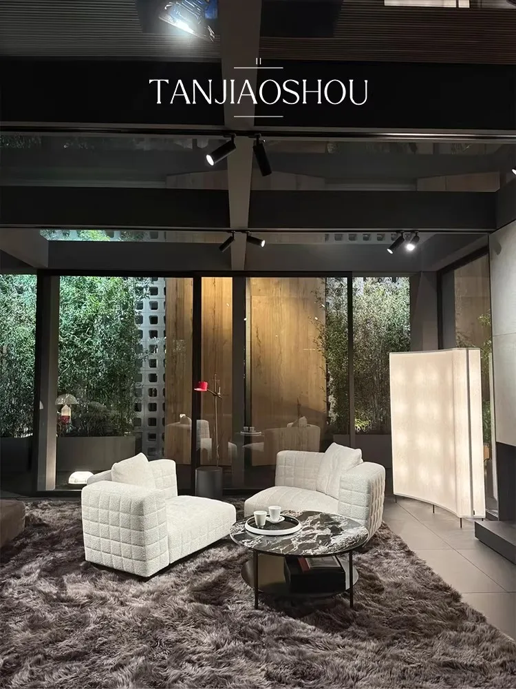 

Light luxury Advanced The Villa Living Room Decoration Carpet Solid Color Soft Comfortable Design Bedroom Anti-slip Floor Mat