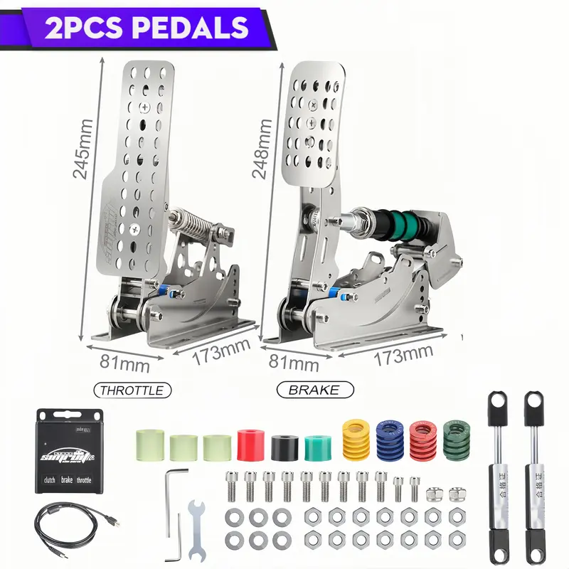 SimRuito Sim Racing LoadCell Pedals 3mm stainless steel Racing Simulator Cockpit Pedals For Pc Game Gear pedal for wheel - Image 8