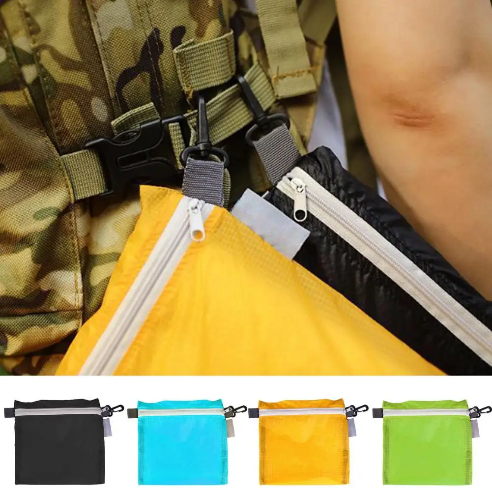 Dry Storage Bag Hanging Hook Smooth Zipper Nylon Multipurpose Space-saving Waterproof Bag for Climbing