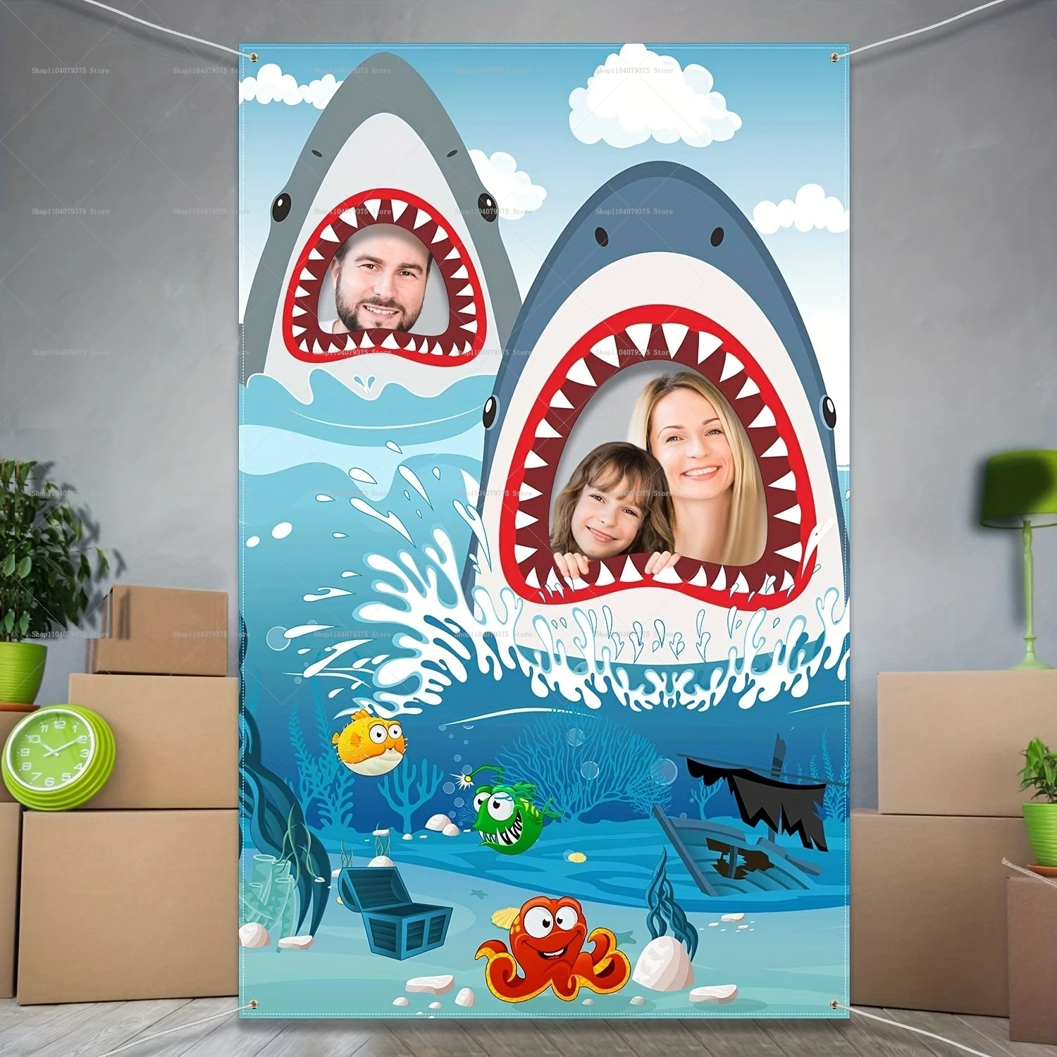 Shark Party Decorations Shark Photography Background Photo Banner Suitable For Boys And Girls Birthday Party Background