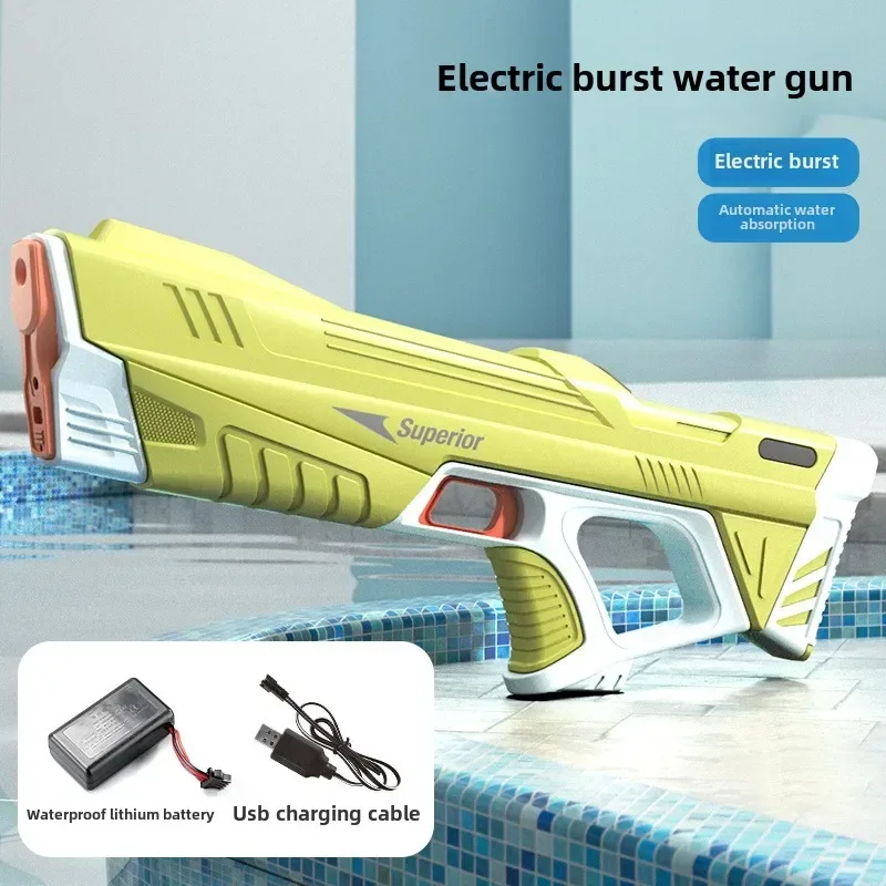 Neue Kinder Elektrische Wasserpistole Großhandel Automatische Wasser Absorption Batterie DisplayGroße Kapazität Jungen Wasser PlayToyWaterGun