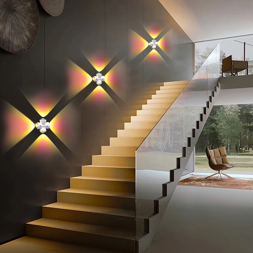 1/2/4 pièces USB rechargeable RGB LED veilleuses avec capteur de mouvement corps humain détection applique murale pour chambre escaliers couloir décor