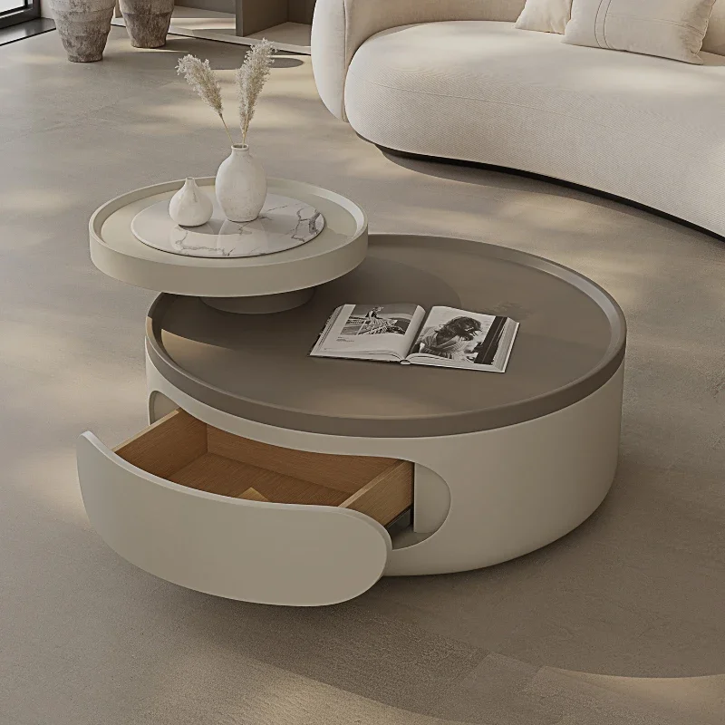 

European Round Coffee Table Modern Design Aesthetic Nordic Center Side Table Luxury Computer Entertainment Mesa Trendy Furniture