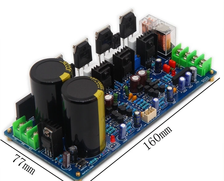 S032 hifi 150W+150W high-power Dual channel Finished board Equipped with ON transistor