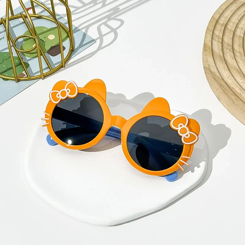 New Children's Lovely Sunglasses Baby's New Bow Fashion Sunvisor Sun Glasses Summer Girl Cat Kitty Eyewear Kids Cute Oculos