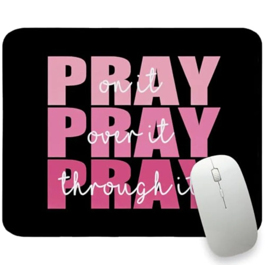 Christian Mouse Pad Bible Verses Small Mouse Pads for Desk, Religious Computer Mousepad Cute Jesus Mousepads for Office, Script
