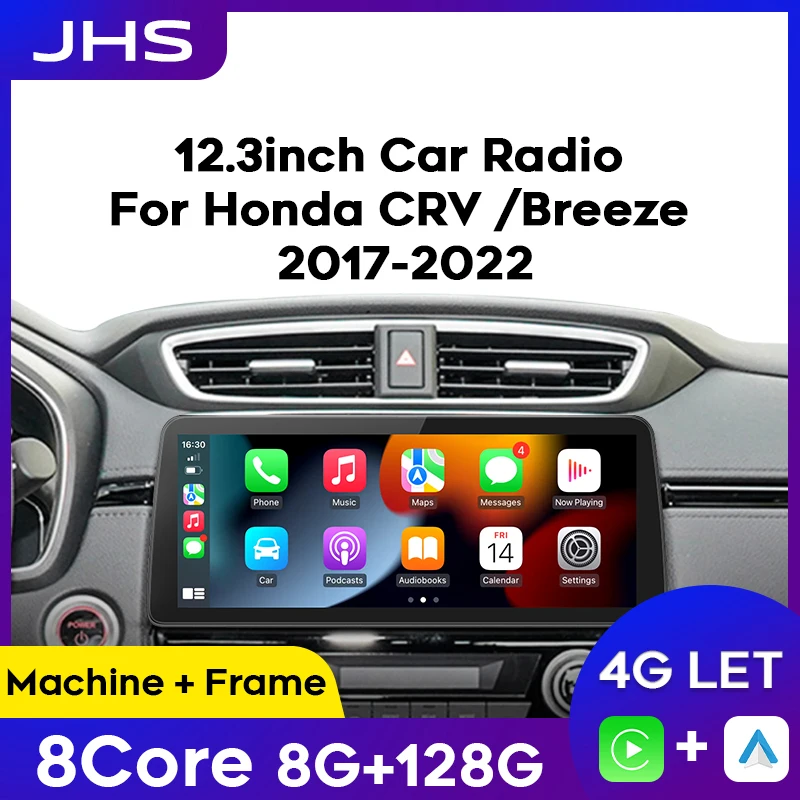 12.3inch Car Multimedia Radio For Honda CRV CR-V Breeze 2017-2022 GPS Navigation DVD Android Auto Stereo CarPlay Video Player