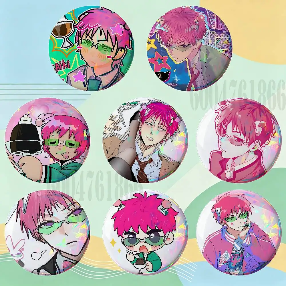 S-Saiki Kusuo Badges 25 32 44 58 75 mm Round Customizable Wholesale Fan goods Self-made fan freebies