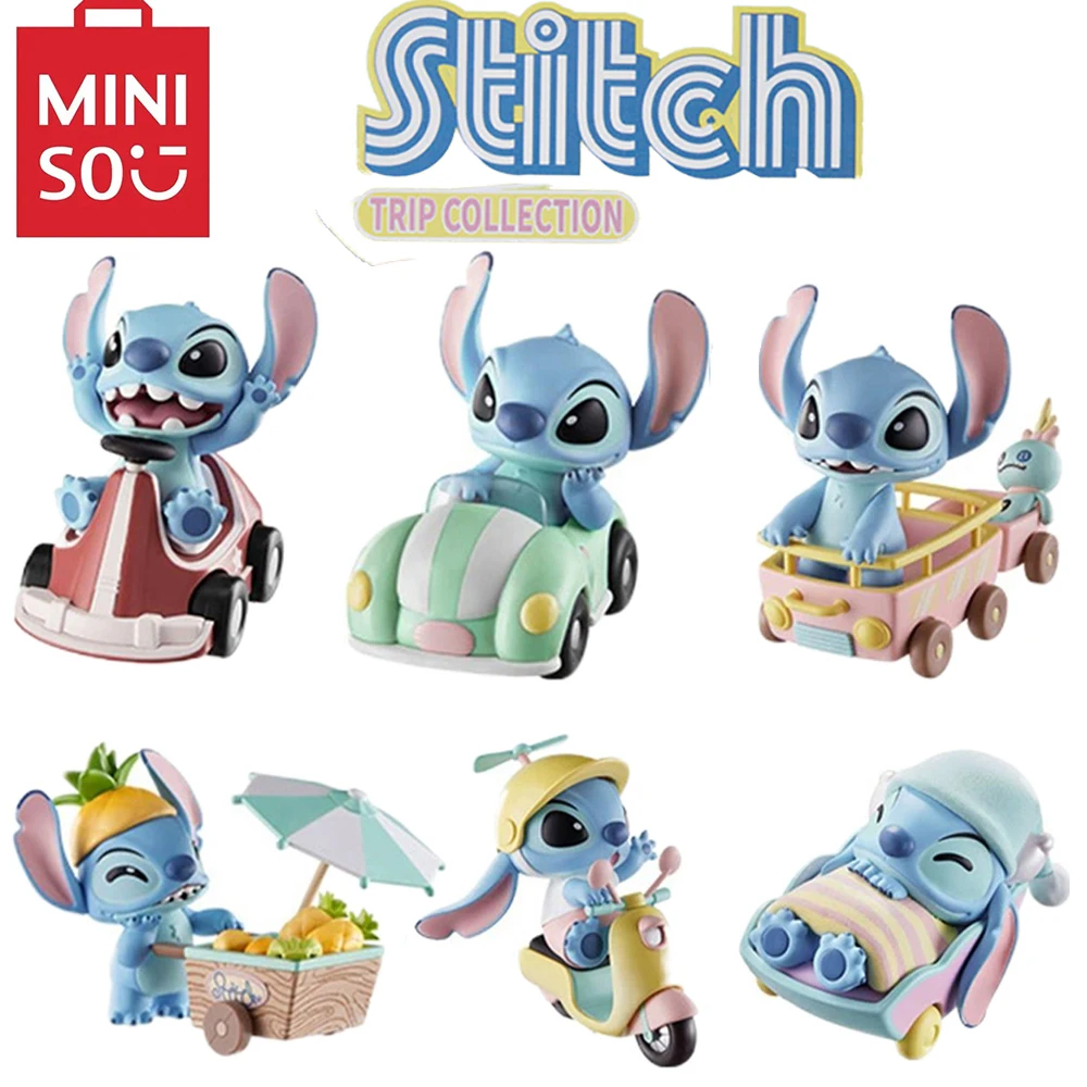 

Фигурки Miniso X Disney, Оригинальные милые фигурки, Стич, коллекция поездок, милые игрушки для девочек, украшение для дома, кавайные фигурки