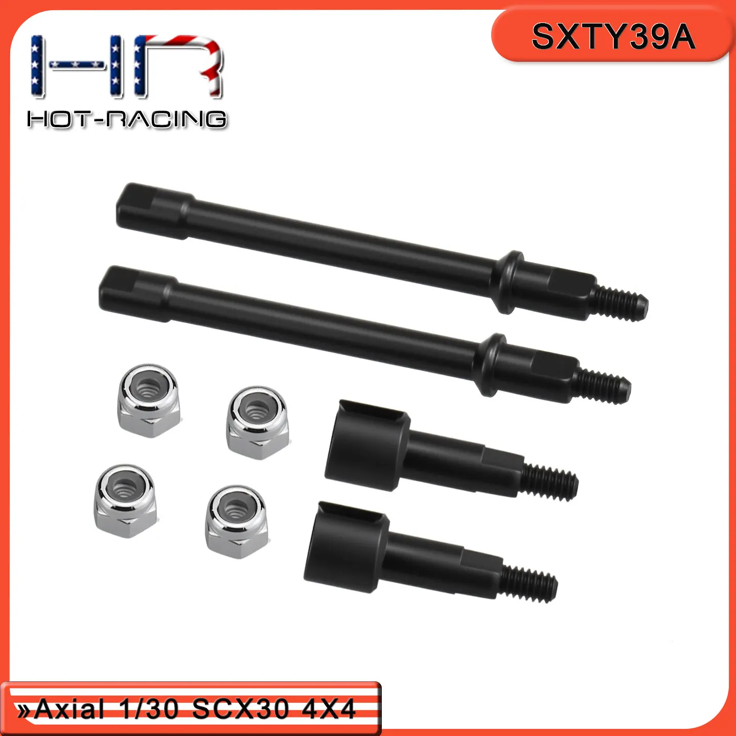 Steel Drive Stub Axles SCX30 (Stock length&+2mm&+4mm&+6mm)