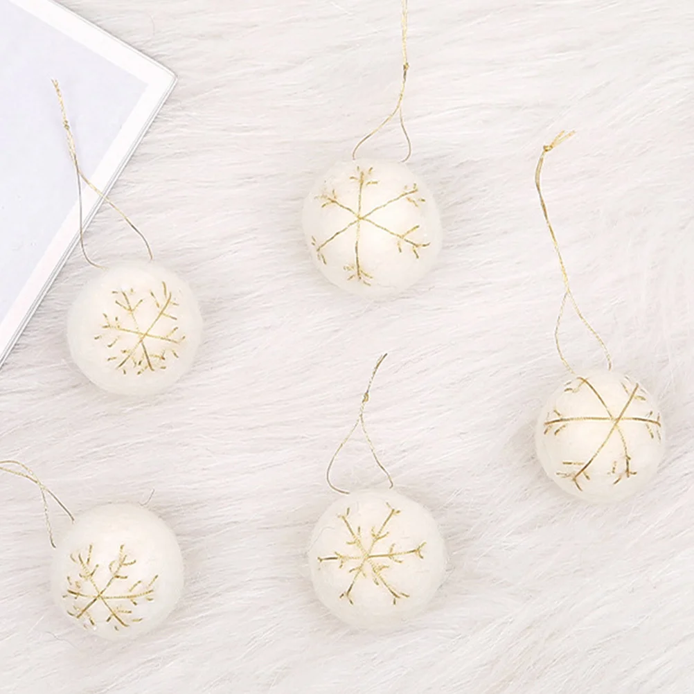 

3 Pcs Baubles Tree Hanging Ornaments Felt Ball Holiday Balls Decorations for Mini