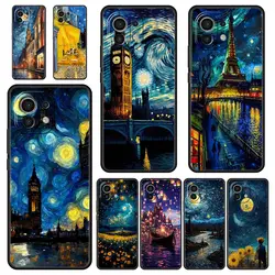 Starry night van gogh Phone Case For Xiaomi 14 13 12 11 Lite 13T 12T 11T Pro 9T Mi Poco X6 X5 M3 X3 Pro F5 F4 F3 5G Black Cover