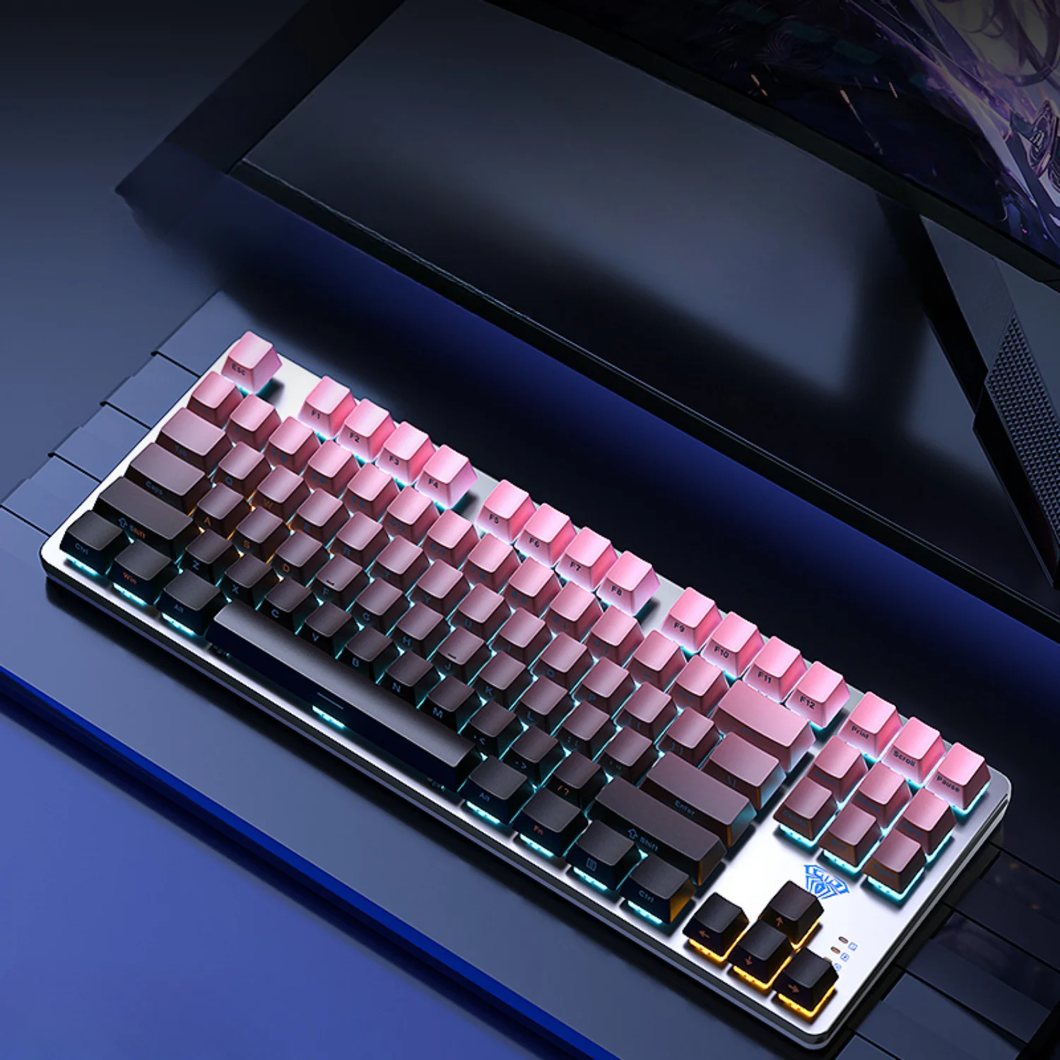 

Gradient Side Engraved Cherry Keycaps PBT 136 Keys Small Complete Set for Custom 60/64/84/98/108 Mechanical Keyboards MX Switch