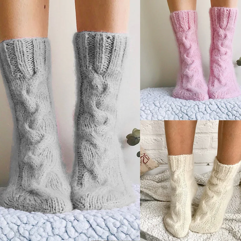 Everkaki Autumn and winter new products mohair socks knitted socks home wool socks pile pile socks women