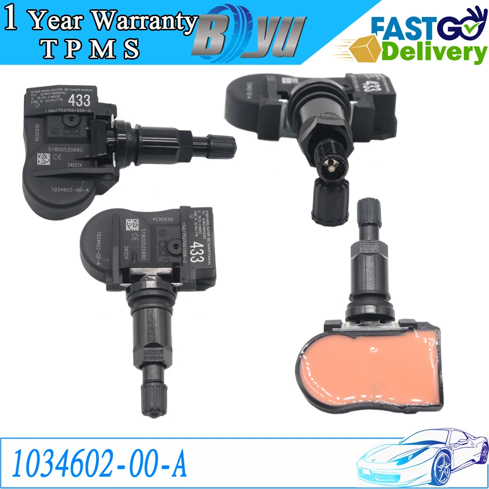 

4 шт. автомобильный новый датчик давления в шинах TPMS для модели Tesla 1034602 -00-А 433 МГц 103460200 A