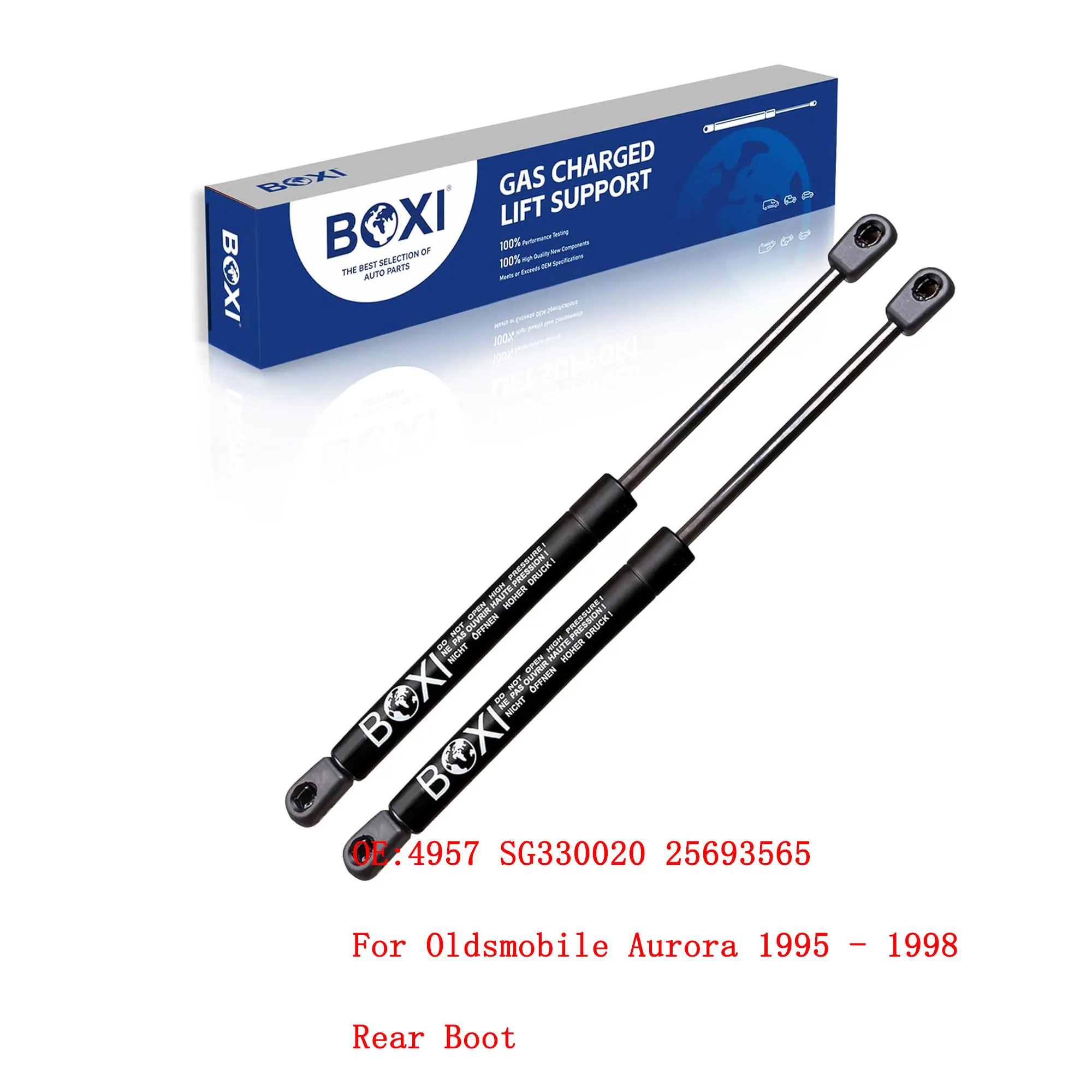 BOXI 2Pcs Rear Trunk Lift Support Gas Struts Shock 4957 SG330020 25693565 For Oldsmobile Aurora 1995 - 1998 Trunk Lid Gas Spring
