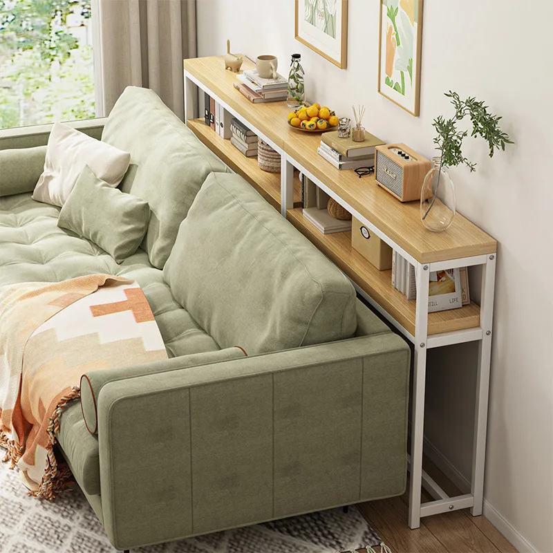 //Ultra-Narrow Modern Adjustable Height Wall-Mounted Sandwich Cabinet With Sofa Rear Shelf Storage For Bedroom Bedside