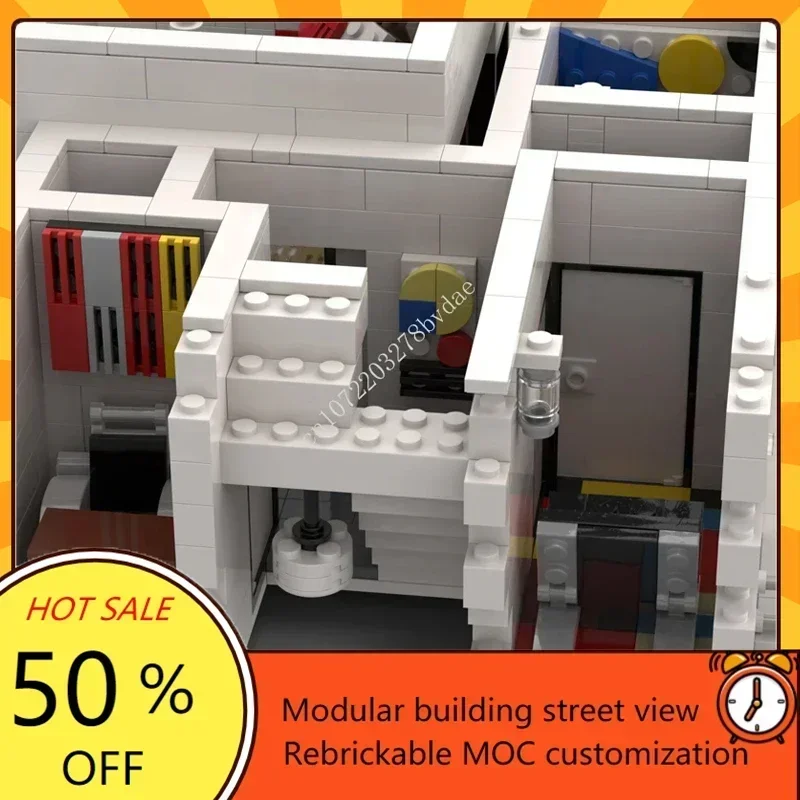 2604PCS MOC Modular Bauhaus Meisterhaus Street View Model Building Blocks Technology Bricks DIY Creative Assembly Kids Toys