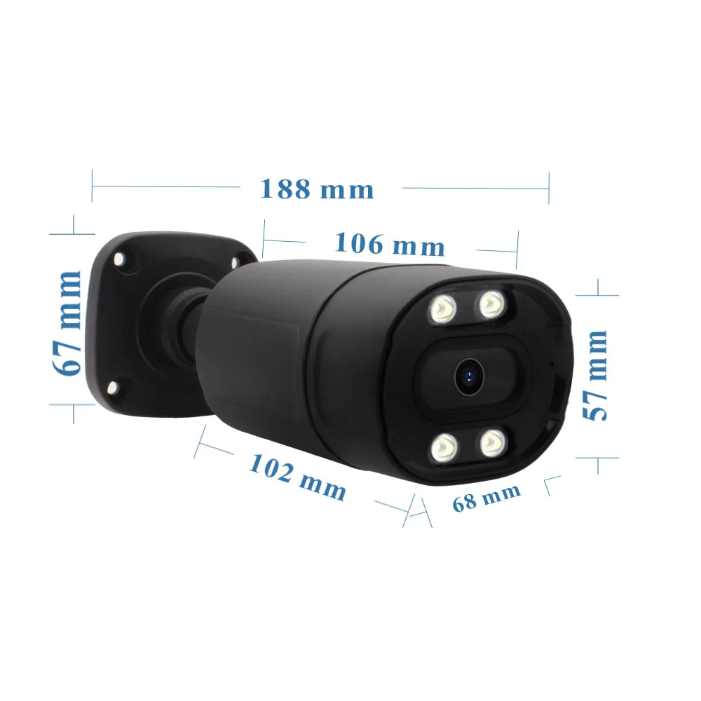 WGWK-CCTV Video Surveillance Camera, Audio Security Protection, Câmera IP, HD ao ar livre, impermeável, 48V POE, AI Face Detection, 4MP