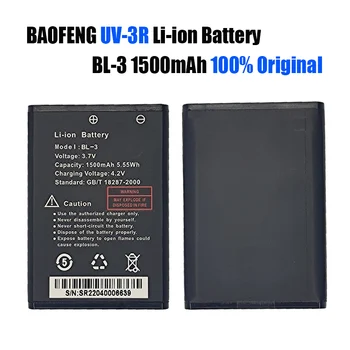 Baofeng-Batería de UV-3R para walkie-talkie, batería de BL-3 de 1500mAh, recargable de alta capacidad, para Radio bidireccional, UV3R
