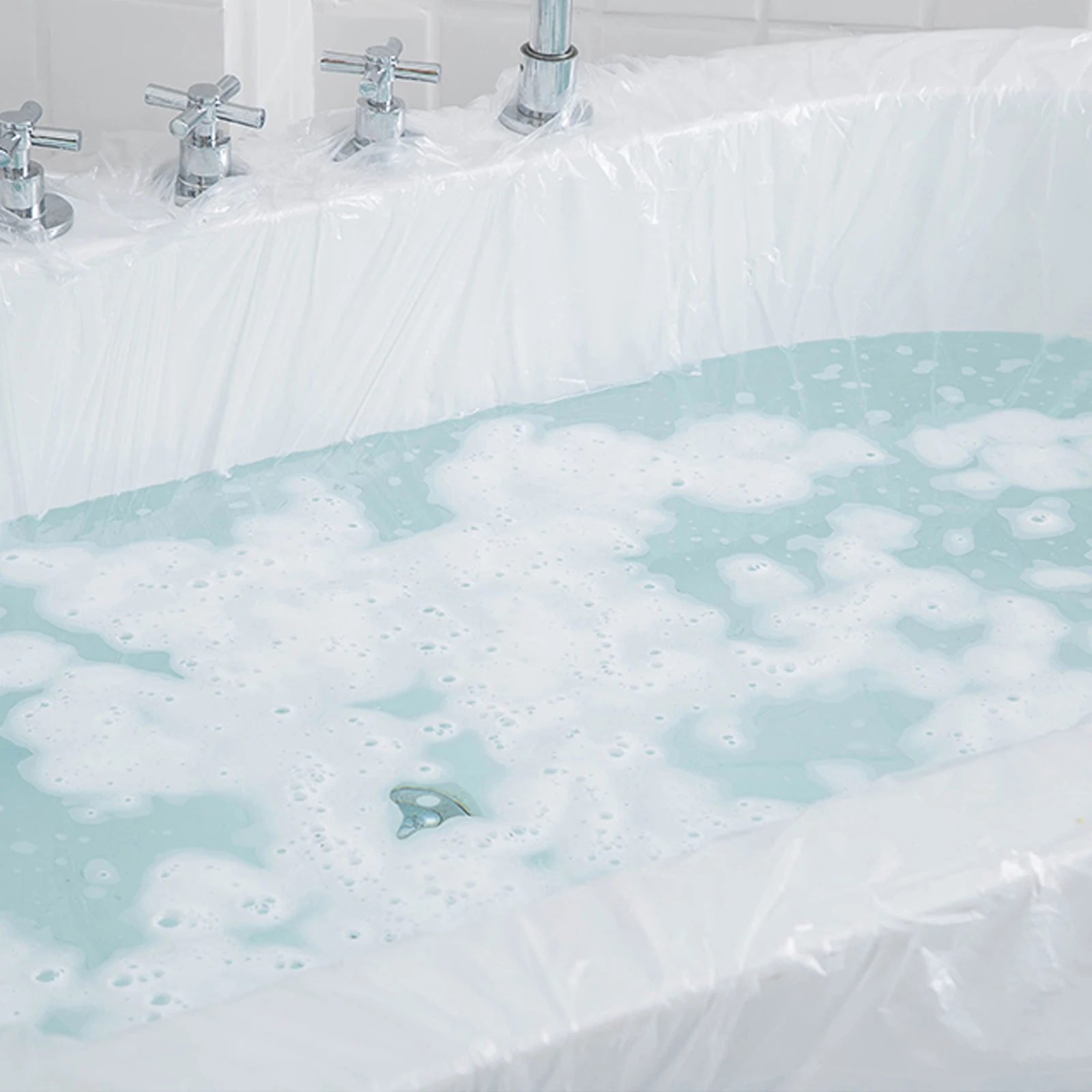 10 قطع من غطاء حوض الاستحمام العملي للاستعمال مرة واحدة، تصميم سميك لصالونات الفنادق المنزلية، ملحقات حقيبة حمام مريحة #3