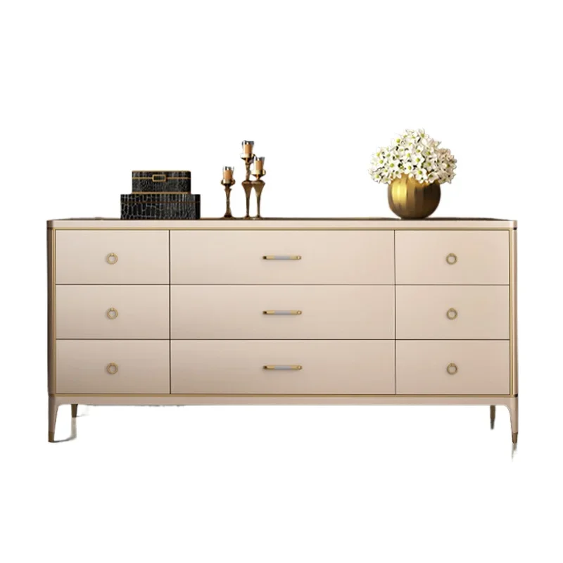 

American light luxury chest modern simple nine chest bedroom storage paint solid wood