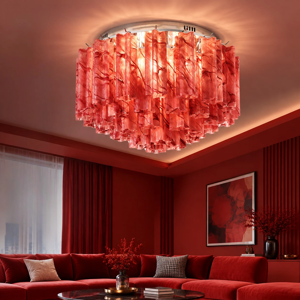 Italy Murano Glass Ceiling Lamp Ceiling Light for Living Room Bedroom Restaurant Indoor Lighting Fixture Free Customized Color