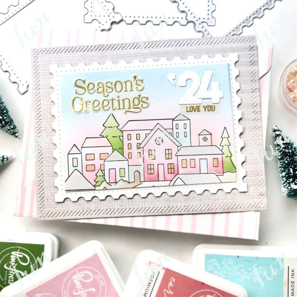 Rectangle Metal Cutting Dies Stencils for DIY Scrapbooking Album Making Paper Card Embossing 2024 New Stitched Die Cut Crafts