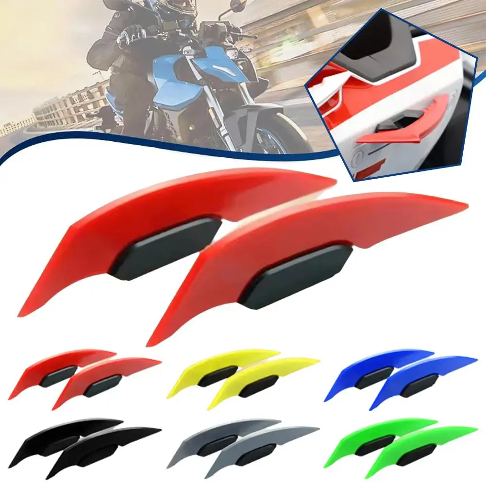 1Pair Universal Motorcycle Winglet Aerodynamic Spoiler Dynamic Wing Decoration Sticker For Motorbike Scooter Accessories