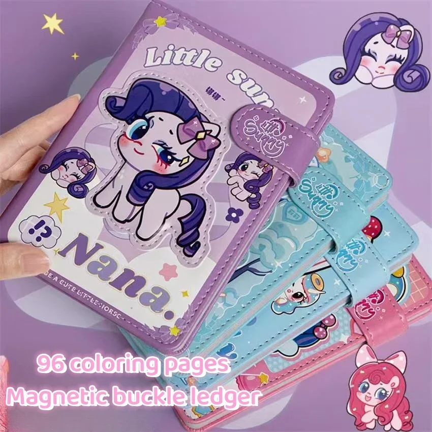 My Little Pony Notebook Twilight Sparkle Magnetic Buckle Notebook Coloring Pages Learning Stationery Children and Girls Diary