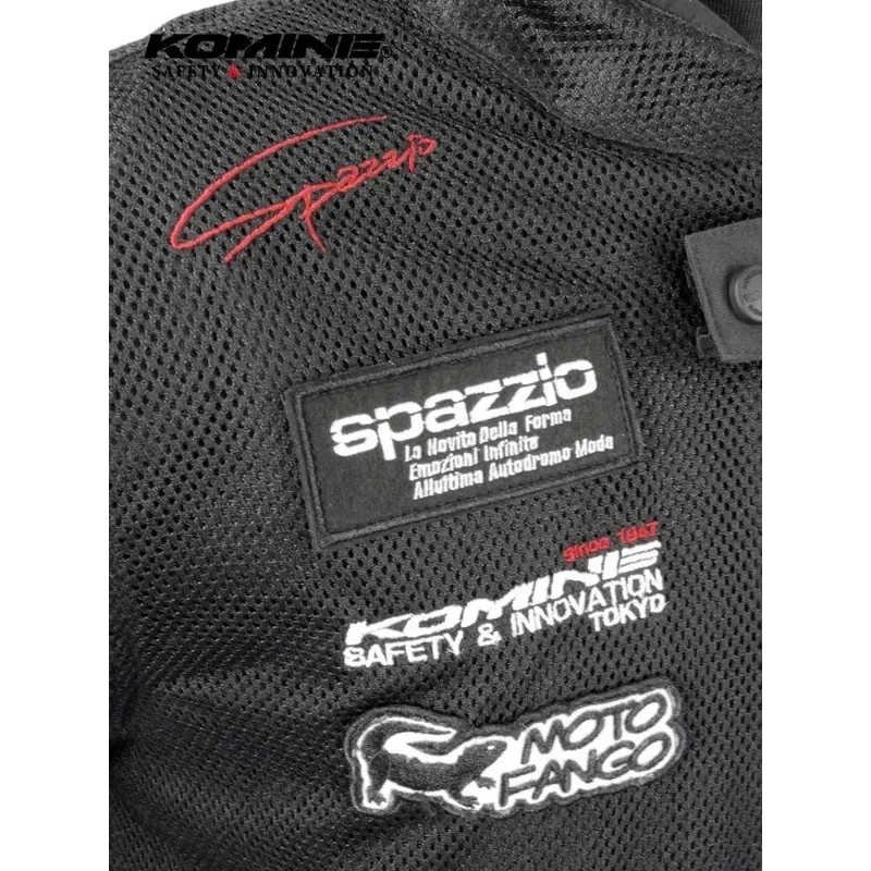 KOMINE-Chaqueta de motociclista JK-0143 para hombre y mujer, chaqueta Retro de malla transpirable, para primavera y verano