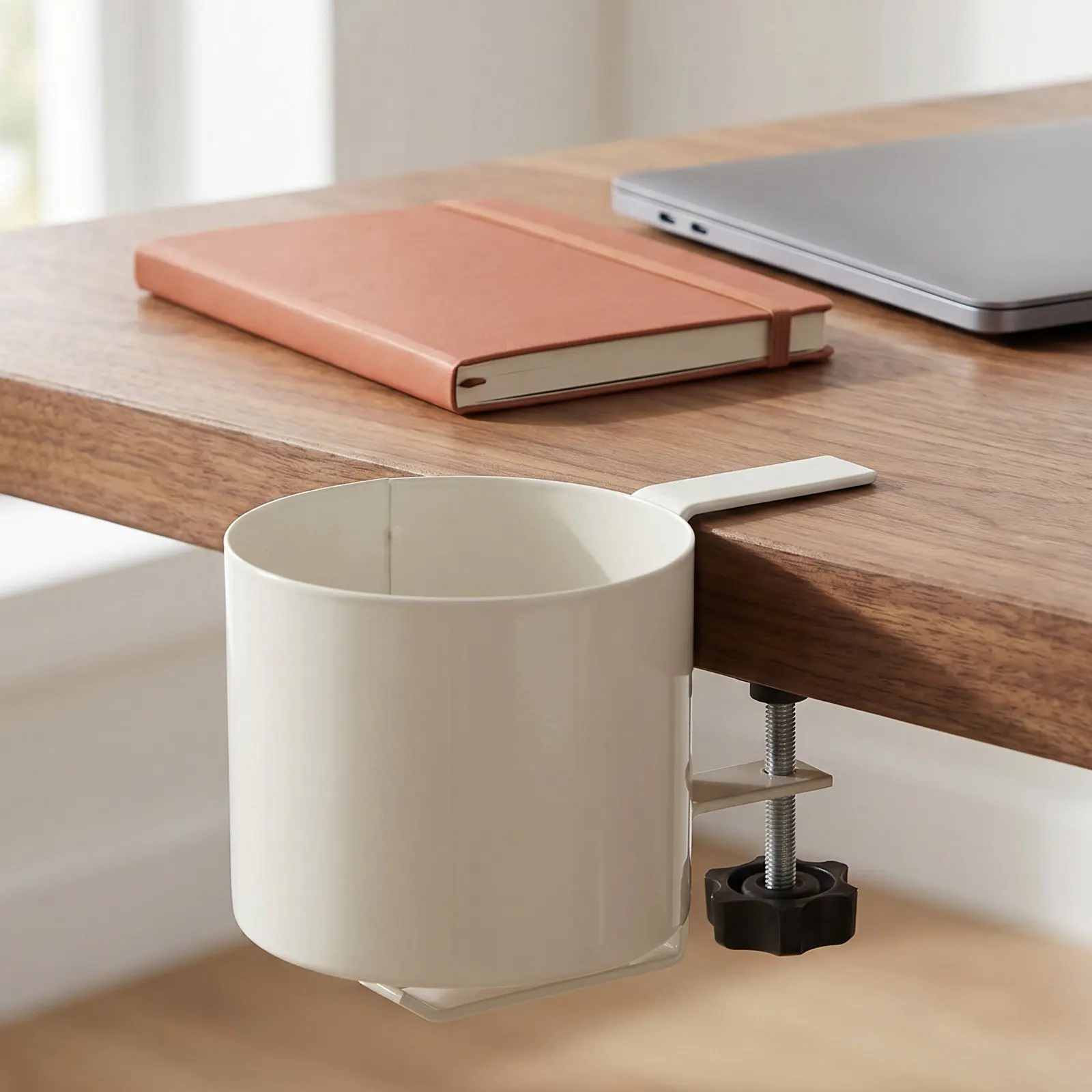 2 in 1 Desktop Drink Holder Clamp Non Slip Cup Holder Clip-on Table Cup Hook Headphone Hanger for Office Gaming Lawn Chair