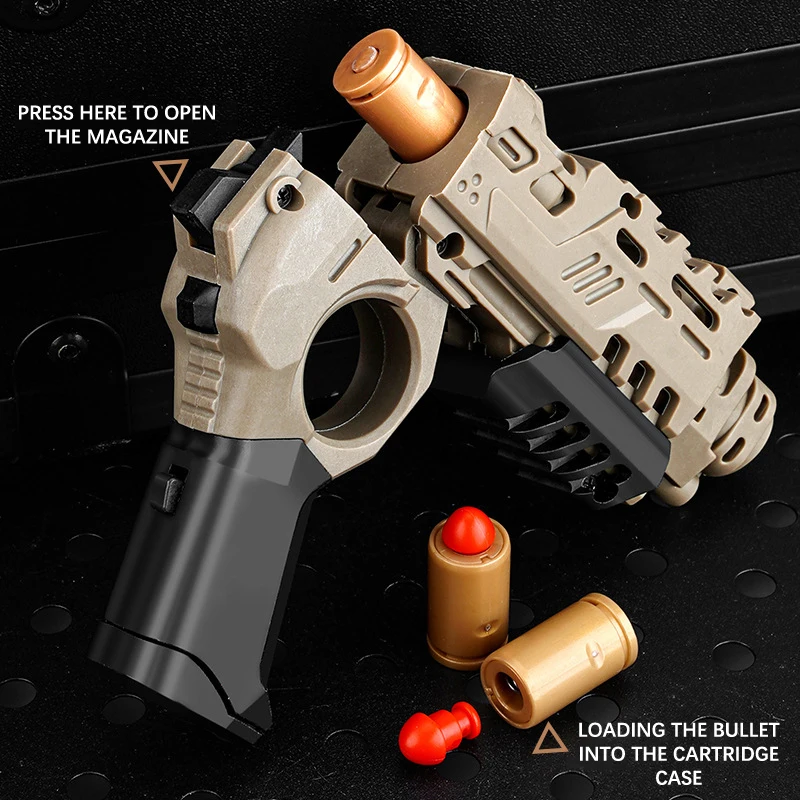 1Pc Nylon Spray Gun Fired Ejected Soft  Pistol  Spinner Multi Playability Decompression Ratchet Flip Push Slider Toy