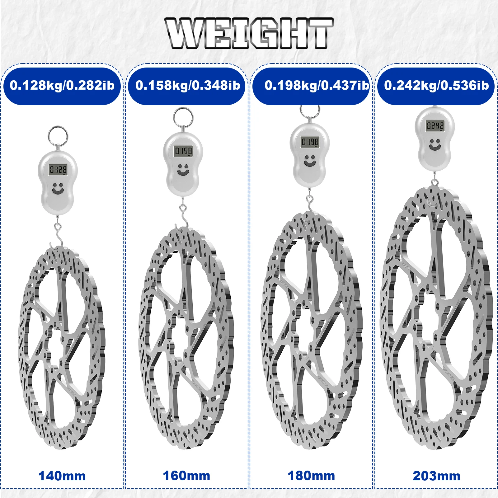 BUCKLOS 자전거 디스크 브레이크 로터 140mm 160mm 180mm 203mm 자전... - 5