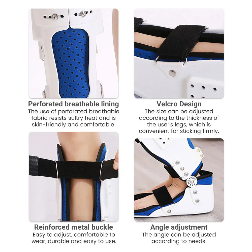 Ankle Brace Foot Drop Corrector Ankle Joint Varus Valgus Calf Fracture Fixer Breathable Adjustable Leg Feet Support Left Right