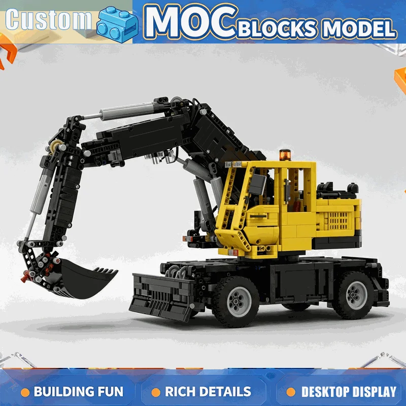 NEW 2851PCS Remote Control 12 Channel Wheeled Excavator Building Blocks Engineering Vehicle Model DIY Assembly Toy Display Gift