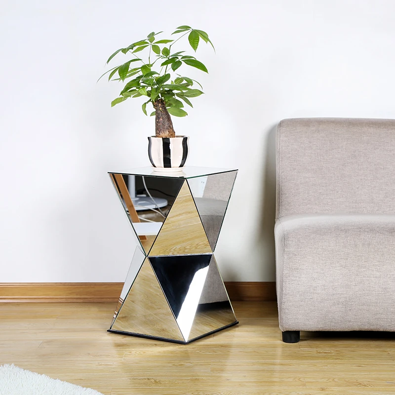 Modern Coffee Tables Living Room Furniture Sofa Side Table Creative Glass Mirror Tea Table Bathroom Cabinet Square Bedside Table