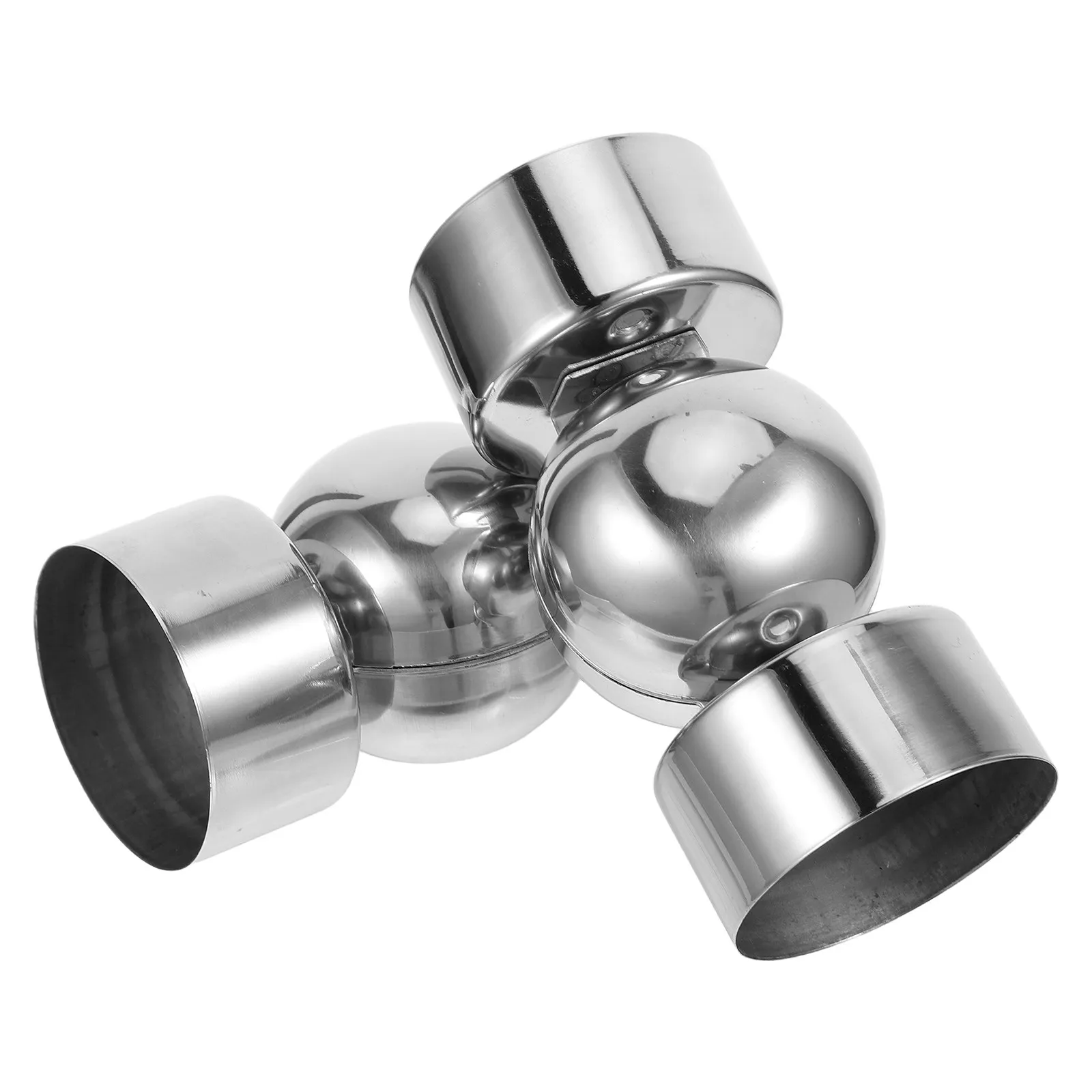 Stainless Steel Adjustable Handrail Connector for 60mm Round Wood Staircase & Deck – 2pcs
