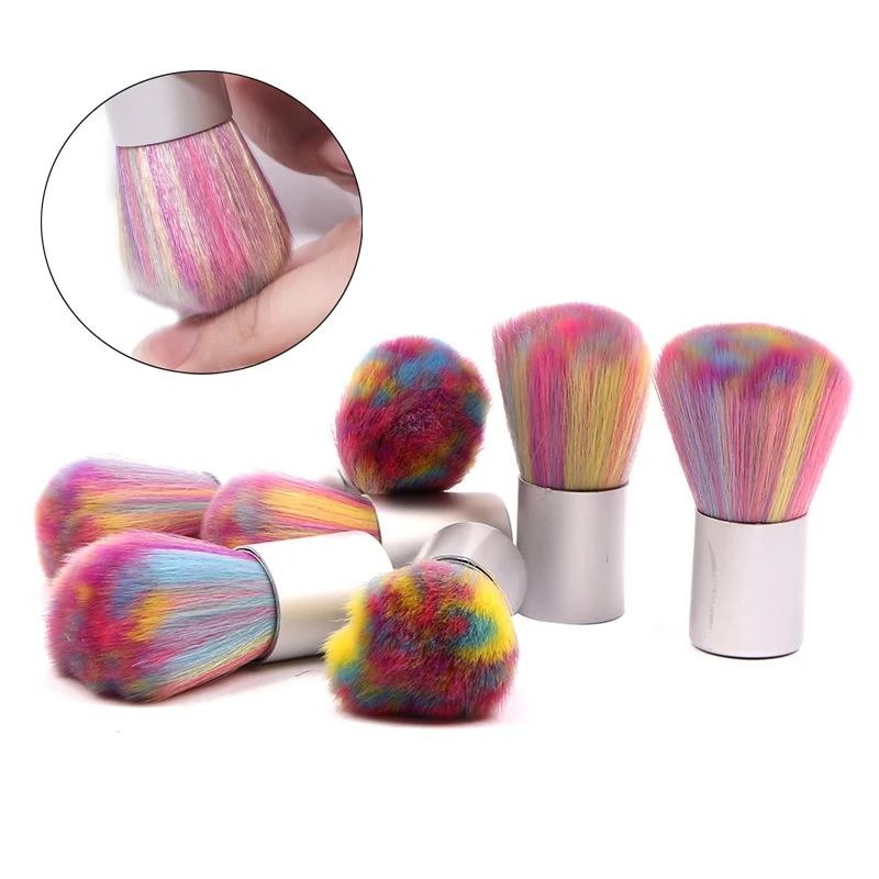 1/3/5pcs Rainbow Nail Dust Brush Mini Soft Bristle Cleaning Tool Gentle Removal for UV Powder Acrylic Professional Salon Tools