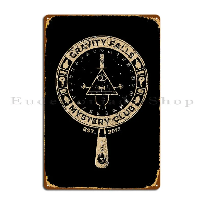 Men Women Gravity Brown Falls Mystery Club Funny Men Fan Metal Sign Poster Wall Cave Wall Decor Designs Club Tin Sign Poster