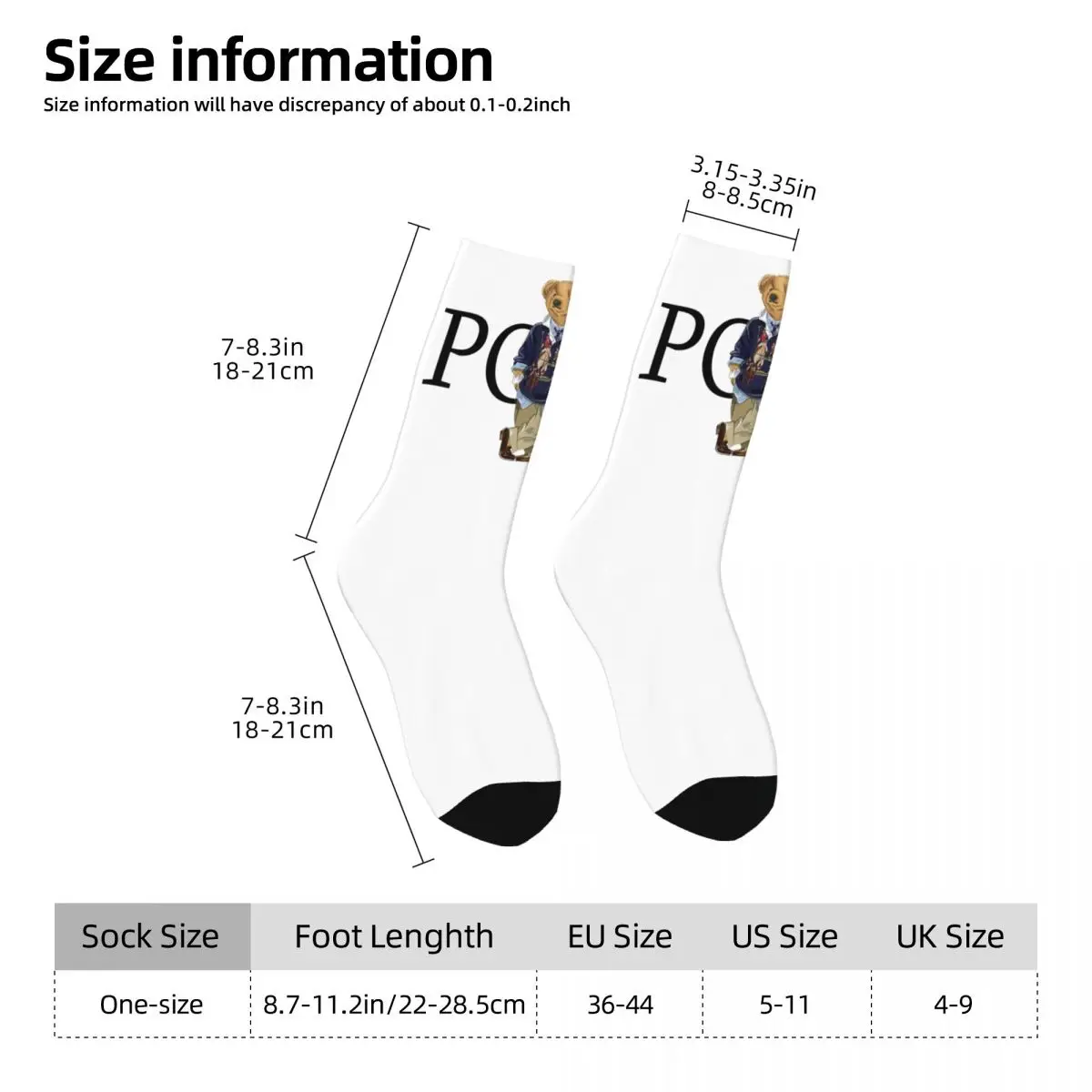 Vintage Bear Middle Socks for Women Men Merch All Season Super Soft Crew Luxury Brand Socks Non-slip