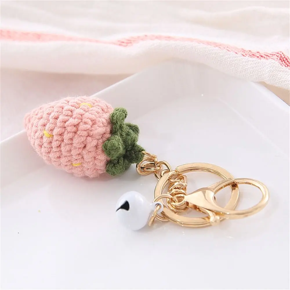 

Creative Lemon Donut Fruit Keychain Strawberry Crocheted Knitting Car Keychain Hand-woven Orange Knitted Keyring Ladies Girls