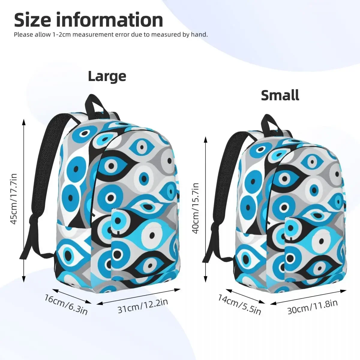 شخصية اليونانية عين الشر نمط البلوز والرمادي قماش لطيفة حقيبة الكتب عادية للمدرسة كلية نزار تميمة بوهو أكياس