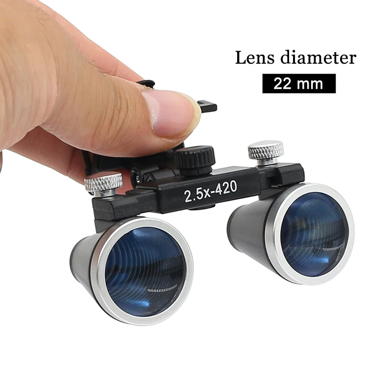 Loupe binoculaire dentaire 2,5X 3,5X, loupe médicale galiléenne, lentille optique revêtue avec clip f/générateurs de dentiste