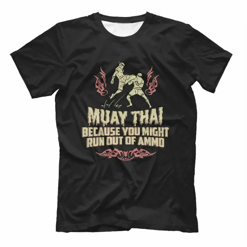 Boxing Men\'s Muay Thai T Shirt Fashion Summer Oversized T-shirts Casual Men\'s Gym Fitness Combat Training Sportswear Clothing