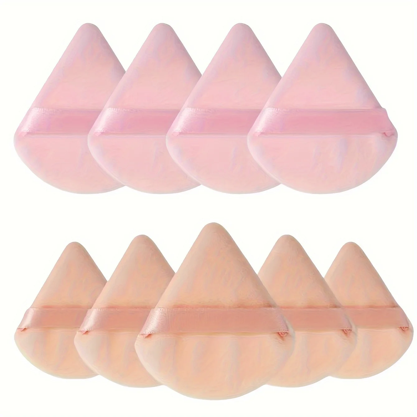 Sfoglie di polvere triangolari bifacciali da 9 pezzi - Frullatori riutilizzabili in velluto per polvere sciolta/pressa/fissante |   Kit da viaggio professionale per truccatori